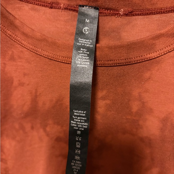 lululemon The Fundamental Long Sleeve Shirt Rust Tie Dye - Picture 4 of 5